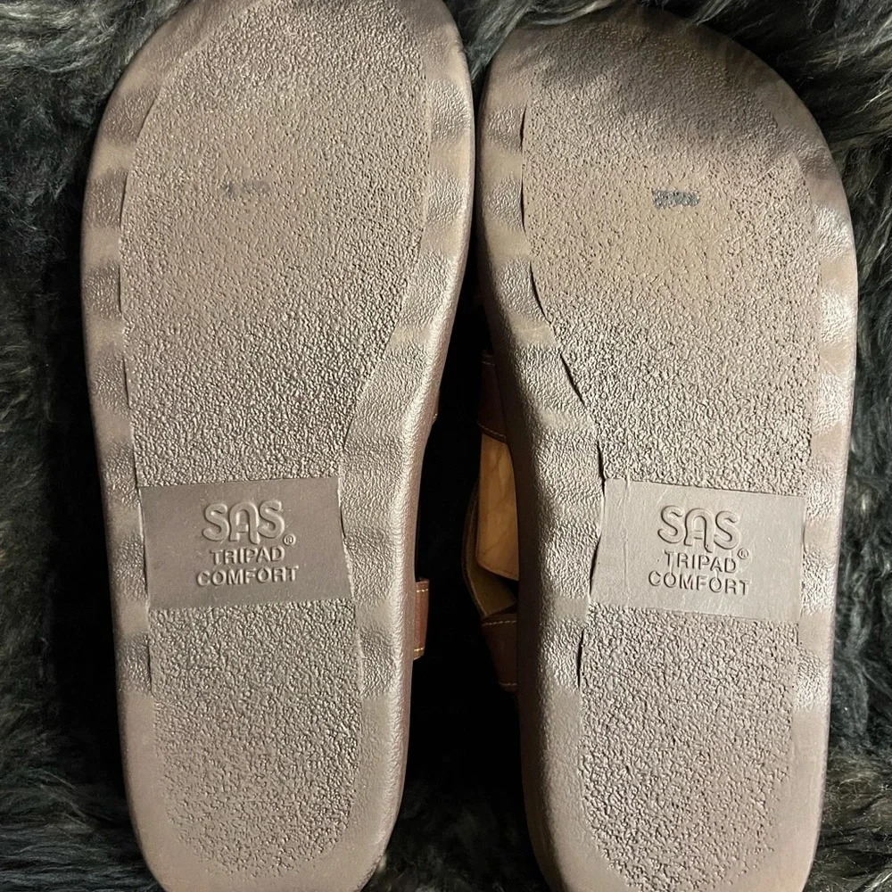 SAS Brown Leather Sandals Women’s sz11 made in USA - Picture 10 of 11